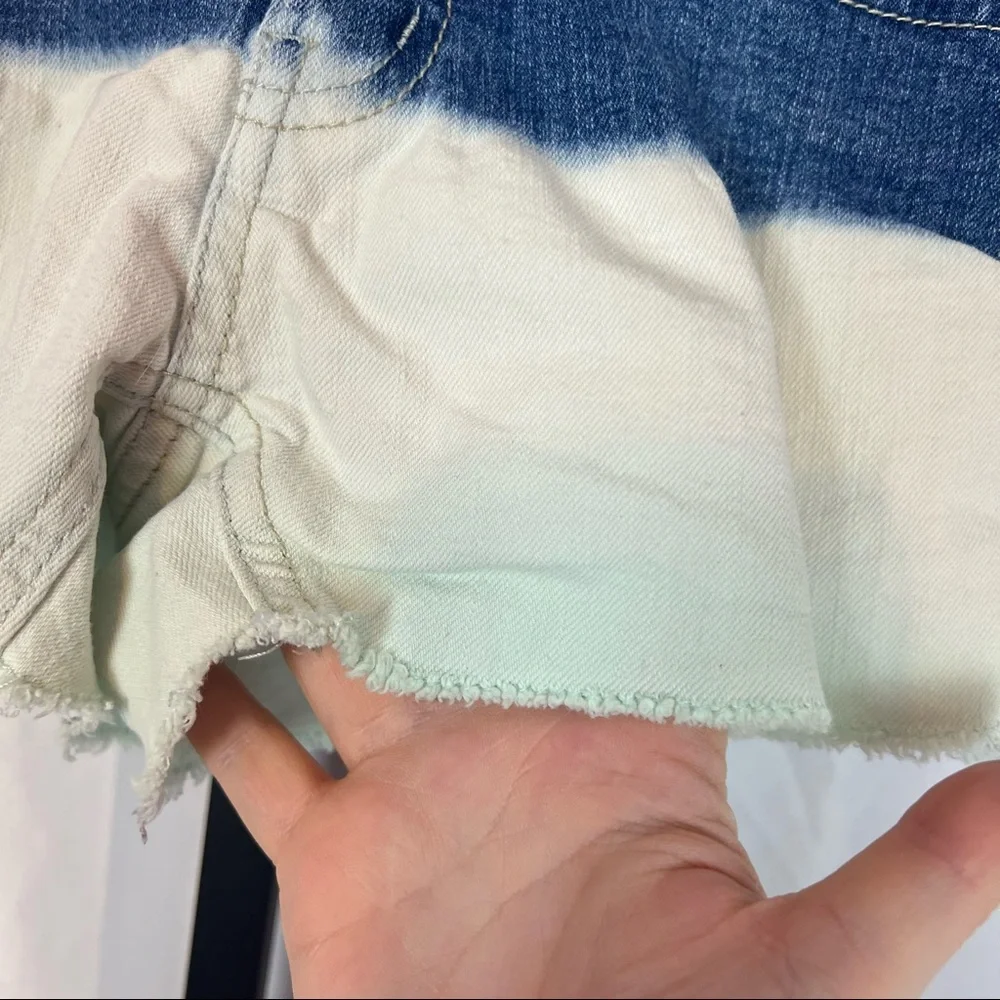 Justice Blue White Ombre Jean Shorts Play Condition, size 12 Slim